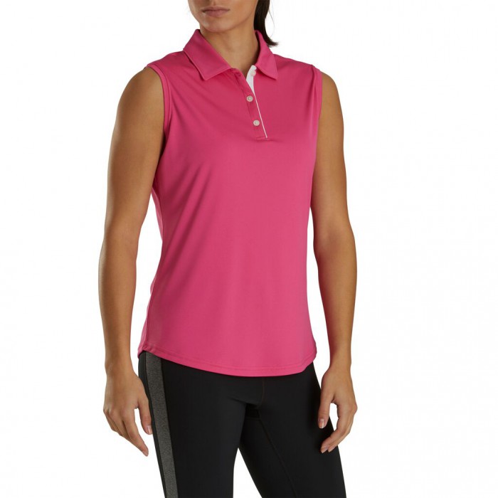 Camisas Footjoy ProDry Interlock Sin Manga Self Collar Mujer Rosas | ES3042897