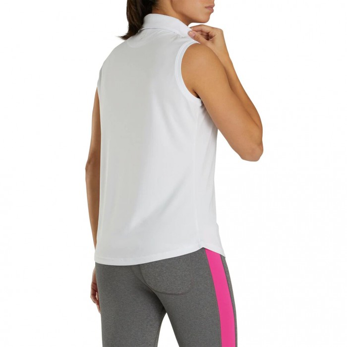 Camisas Footjoy ProDry Interlock Sin Manga Self Collar Mujer Blancas | ES7049568