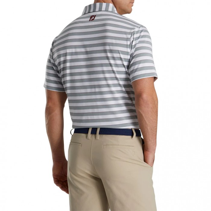 Camisas Footjoy Regency Stripe Lisle Self Collar Hombre Gris Blancas | ES9543068