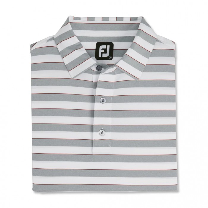 Camisas Footjoy Regency Stripe Lisle Self Collar Hombre Gris Blancas | ES9543068