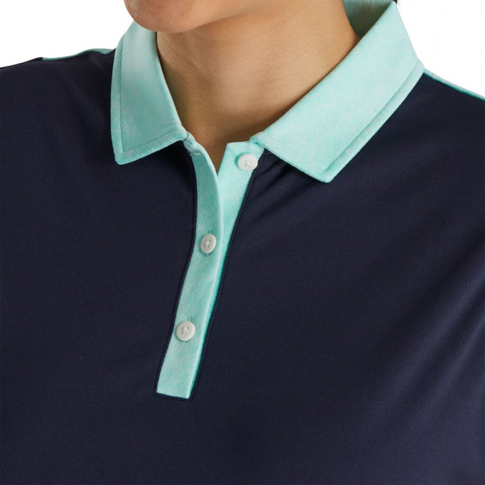 Camisas Footjoy Sin Manga Jacquard Back Mujer Azul Marino | ES7016495