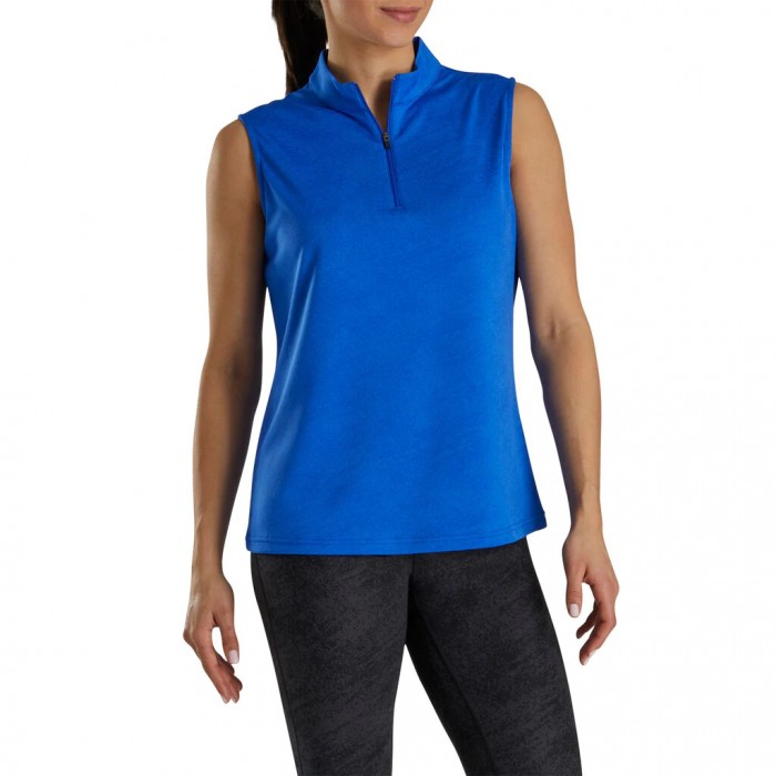 Camisas Footjoy Sin Manga Jacquard Mujer Cobalt | ES1725804