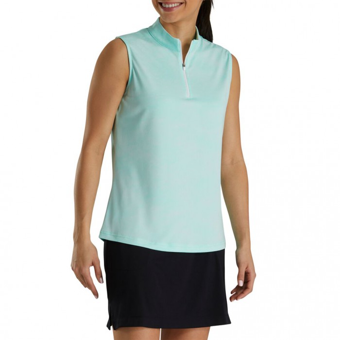 Camisas Footjoy Sin Manga Jacquard Mujer Aquamarine | ES4610739