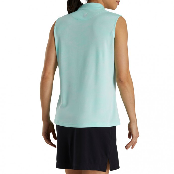 Camisas Footjoy Sin Manga Jacquard Mujer Aquamarine | ES4610739