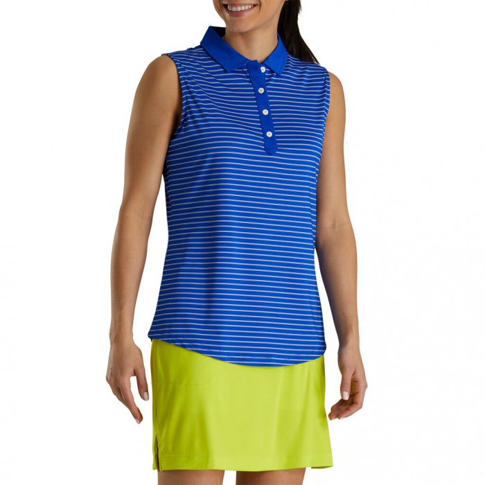 Camisas Footjoy Sin Manga Pinstripe Mujer Cobalt | ES2743159