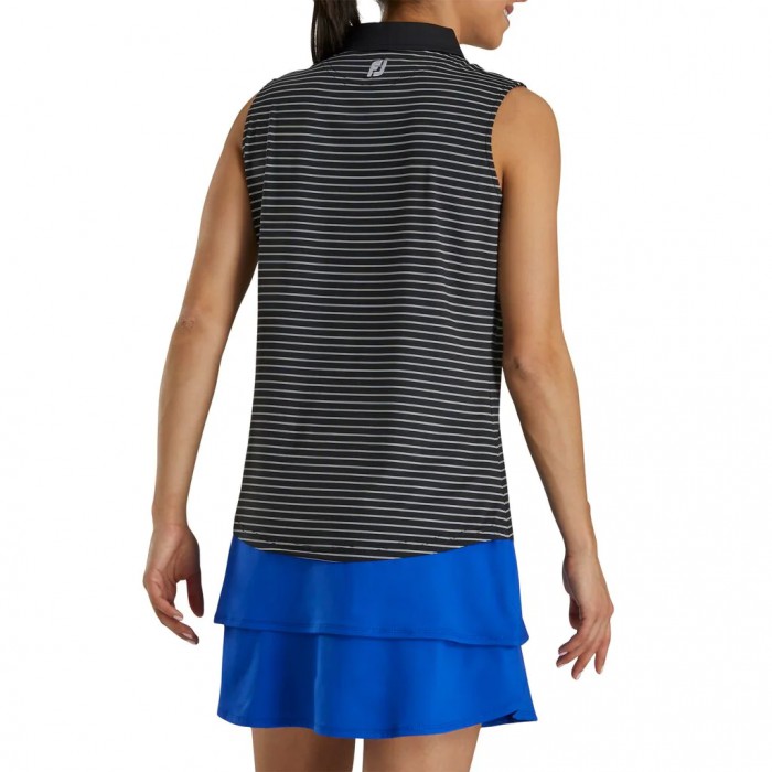 Camisas Footjoy Sin Manga Pinstripe Mujer Negras | ES9617208