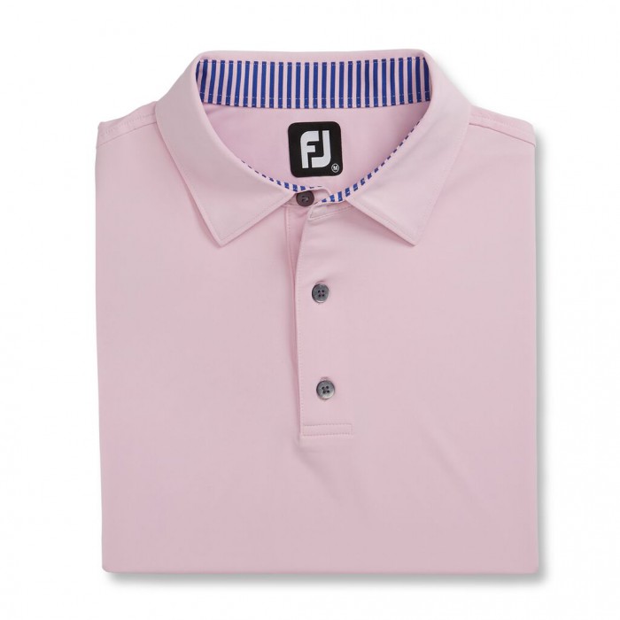 Camisas Footjoy Solid Lisle Self Collar Hombre Rosas Claro | ES1734029