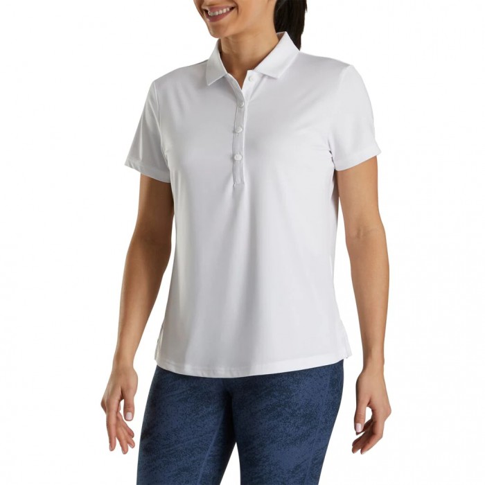 Camisas Footjoy Solid Lisle Self Collar Mujer Blancas | ES1854073