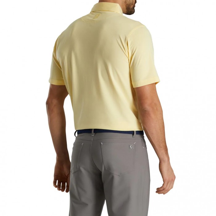 Camisas Footjoy Solid Lisle Self Collar Hombre Amarillo | ES1980675