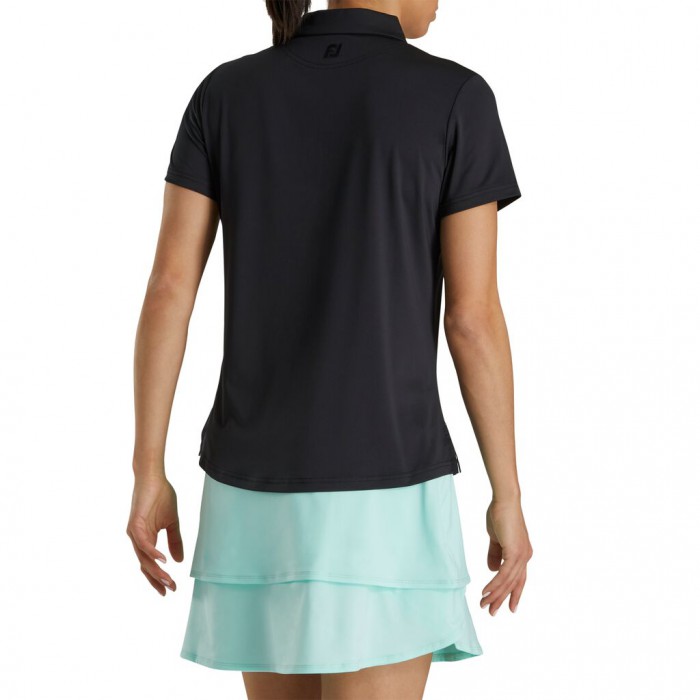 Camisas Footjoy Solid Lisle Self Collar Mujer Negras | ES3702645