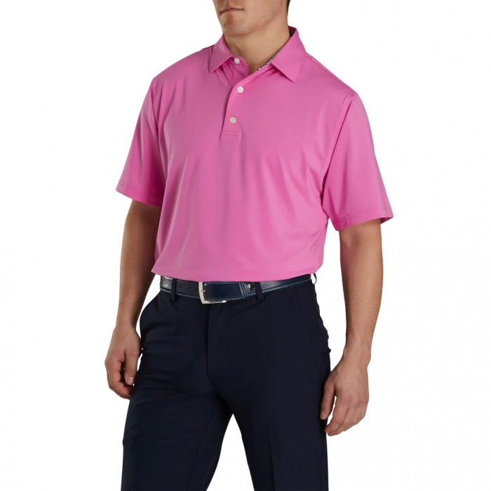 Camisas Footjoy Solid Lisle Self Collar Hombre Iced Berry | ES4832571