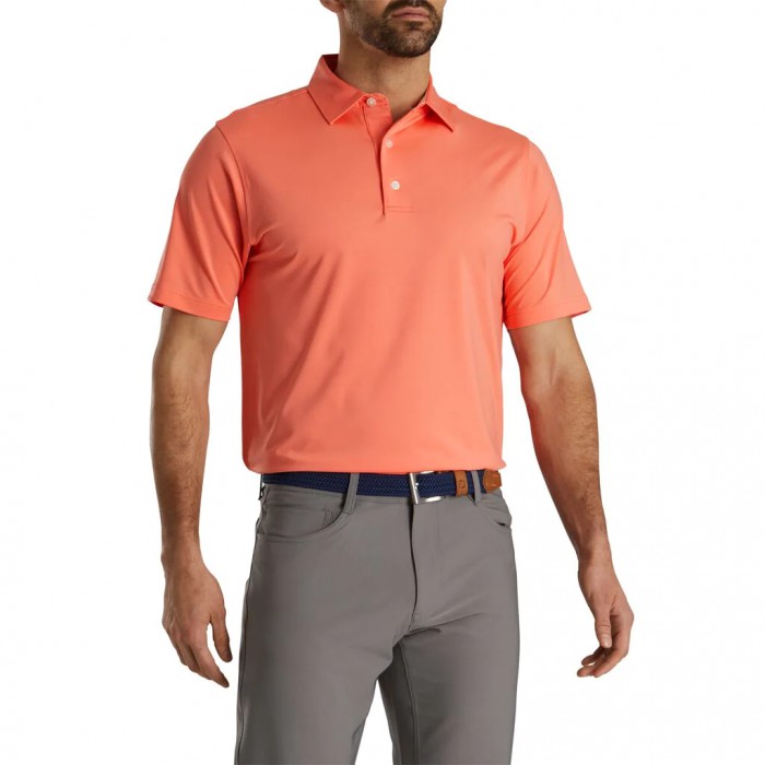 Camisas Footjoy Solid Lisle Self Collar Hombre Coral | ES5179320