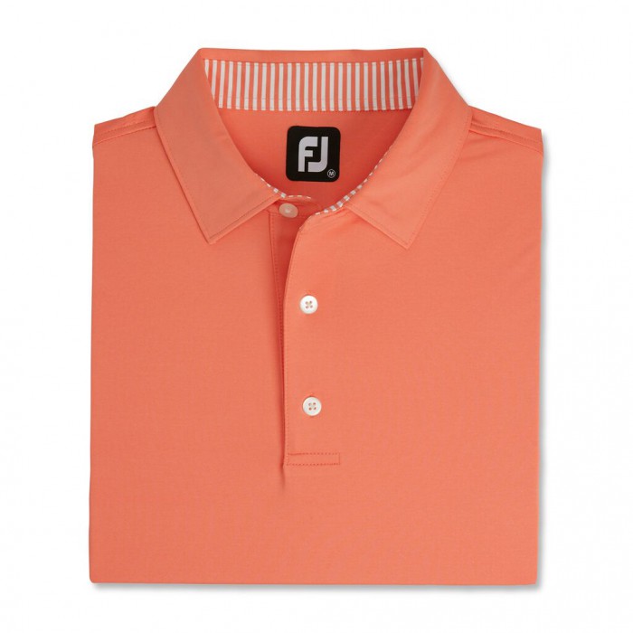 Camisas Footjoy Solid Lisle Self Collar Hombre Coral | ES5179320