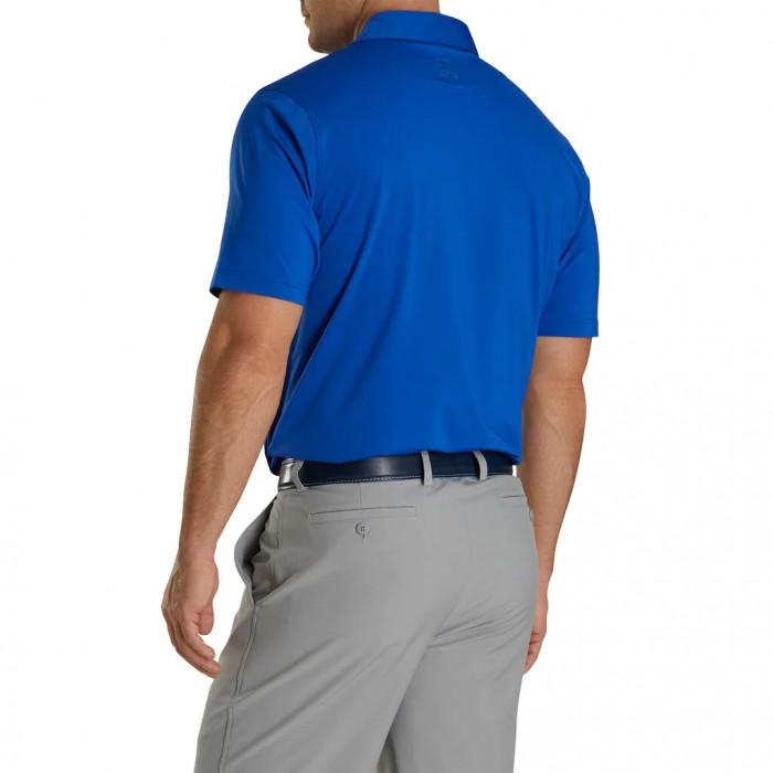 Camisas Footjoy Solid Lisle Self Collar Hombre Azul Real Blancas | ES5938612