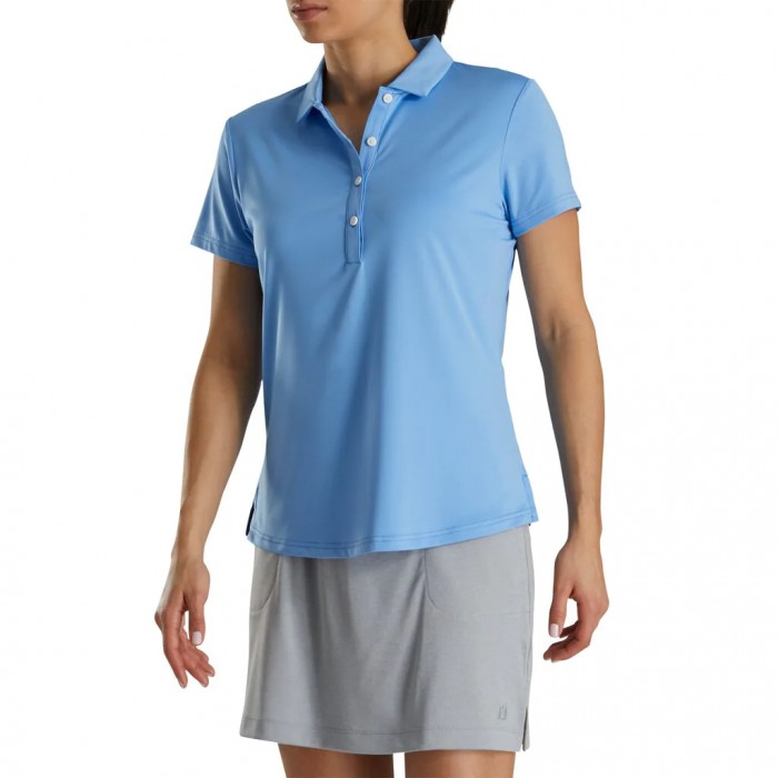 Camisas Footjoy Solid Lisle Self Collar Mujer Azules Claro | ES6134905