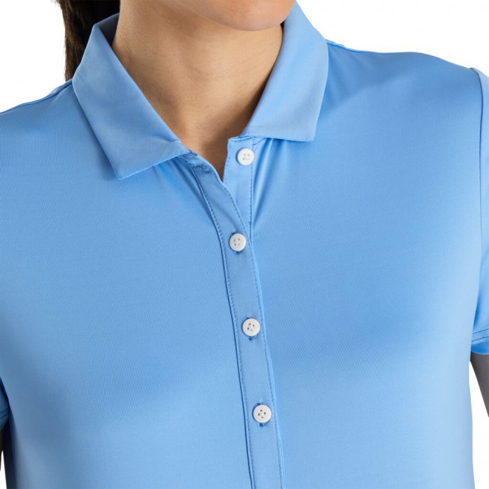 Camisas Footjoy Solid Lisle Self Collar Mujer Azules Claro | ES6134905