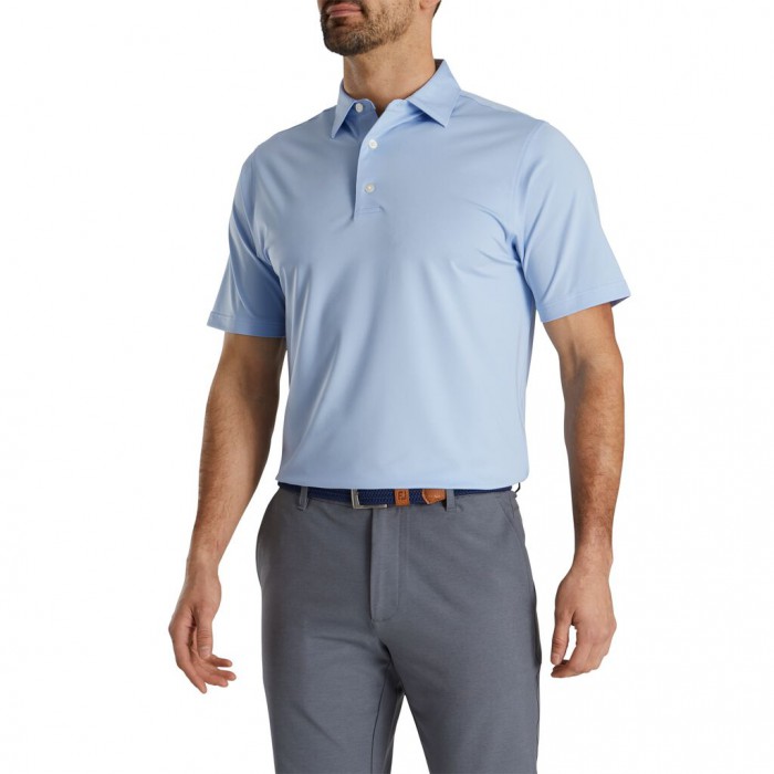 Camisas Footjoy Solid Lisle Self Collar Hombre Sky | ES7308124