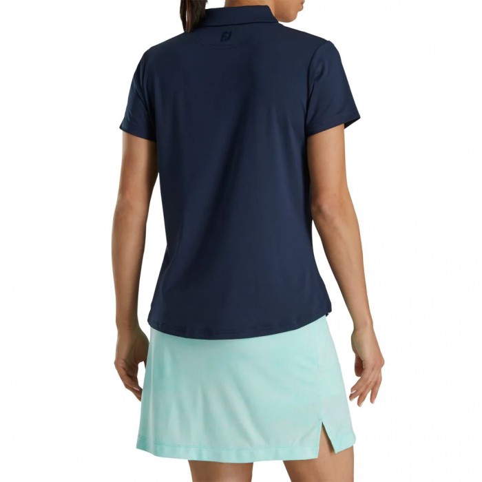 Camisas Footjoy Solid Lisle Self Collar Mujer Azul Marino | ES7394168