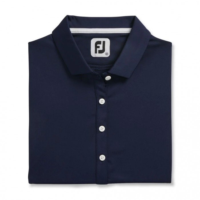 Camisas Footjoy Solid Lisle Self Collar Mujer Azul Marino | ES7394168