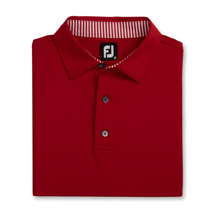 Camisas Footjoy Solid Lisle Self Collar Hombre Crimson | ES8510629