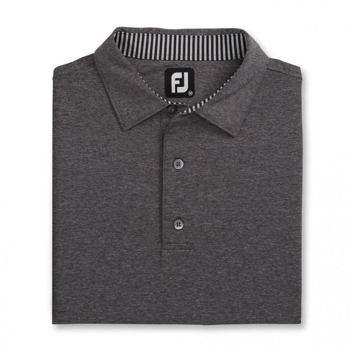 Camisas Footjoy Solid Lisle Self Collar Hombre Heather Charcoal | ES8514603