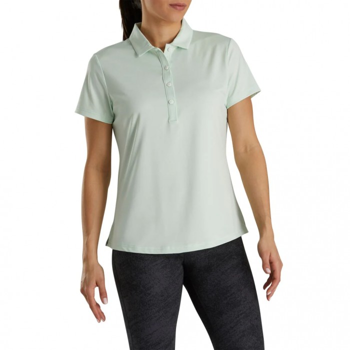 Camisas Footjoy Solid Lisle Self Collar Mujer Verde Menta | ES9865134