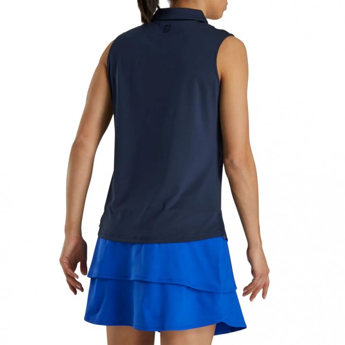 Camisas Footjoy Solid Lisle Sin Manga Mujer Azul Marino | ES2659841