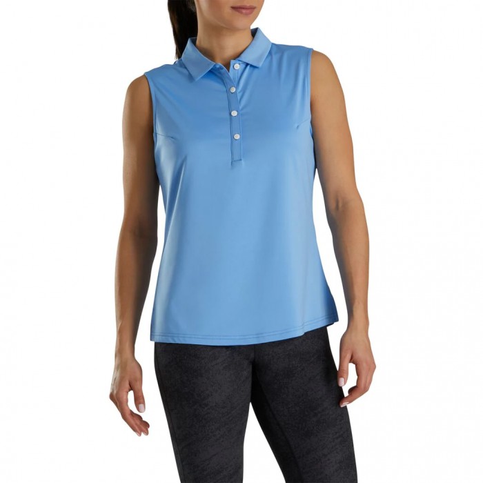 Camisas Footjoy Solid Lisle Sin Manga Mujer Azules Claro | ES4073628