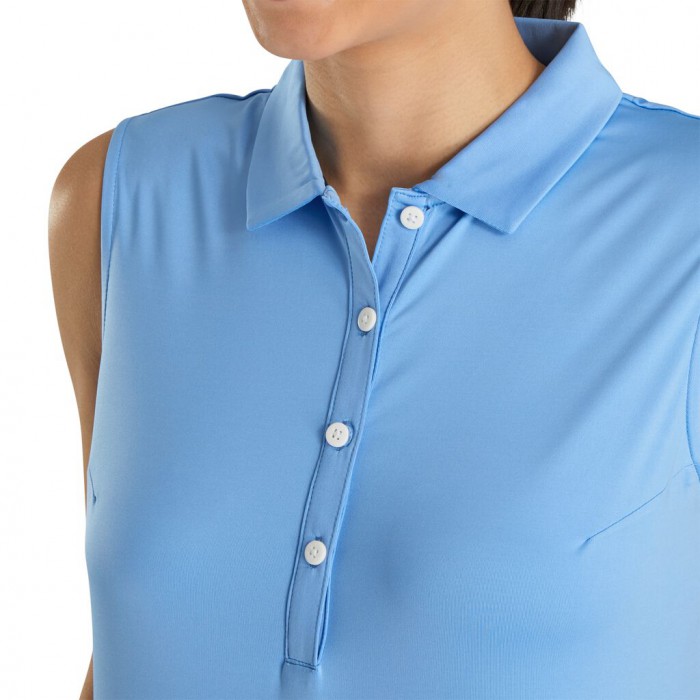 Camisas Footjoy Solid Lisle Sin Manga Mujer Azules Claro | ES4073628