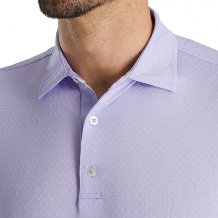 Camisas Footjoy Stretch Lisle Dot Print Self Collar Hombre Blancas | ES0932547