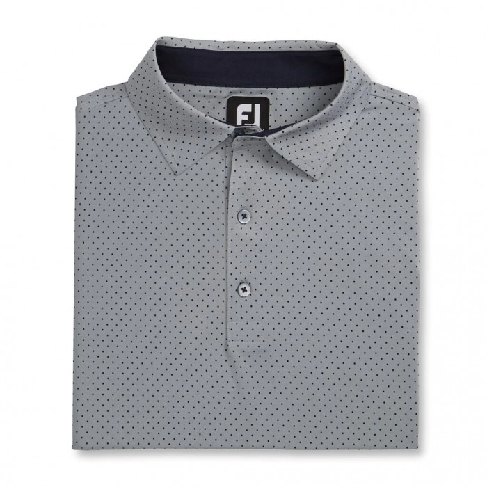 Camisas Footjoy Stretch Lisle Dot Print Self Collar Hombre Gris | ES6479130