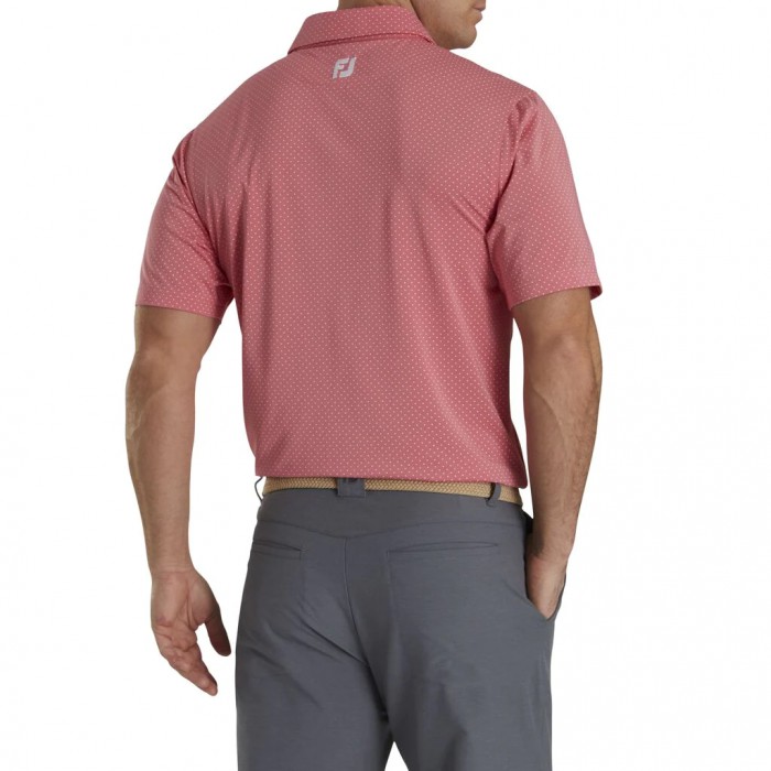 Camisas Footjoy Stretch Lisle Dot Print Self Collar Hombre Rojas Blancas | ES9570124