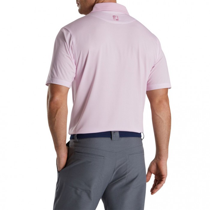 Camisas Footjoy Stretch Lisle Mini Check Print Hombre Rosas Blancas | ES6720954