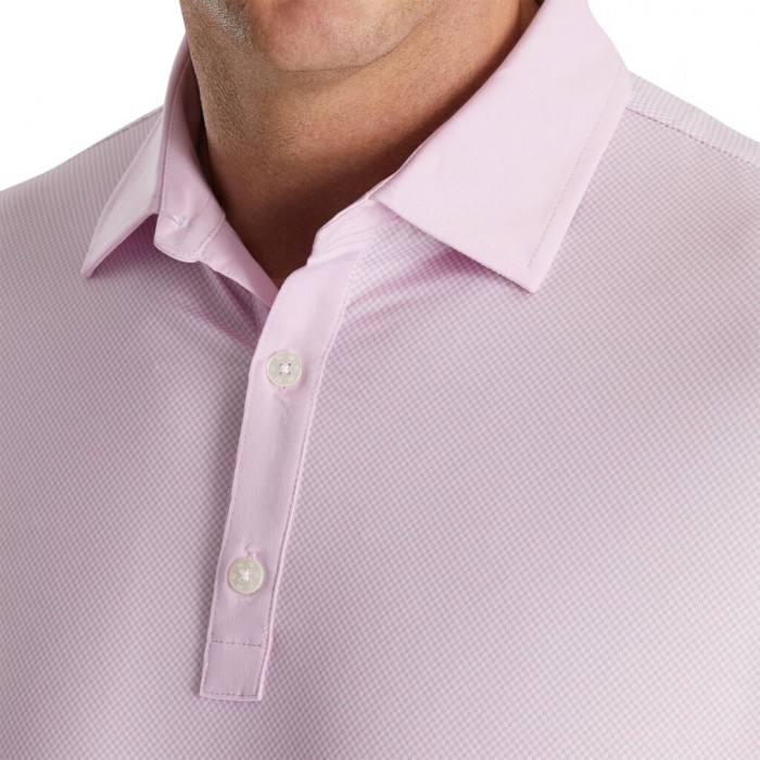 Camisas Footjoy Stretch Lisle Mini Check Print Hombre Rosas Blancas | ES6720954