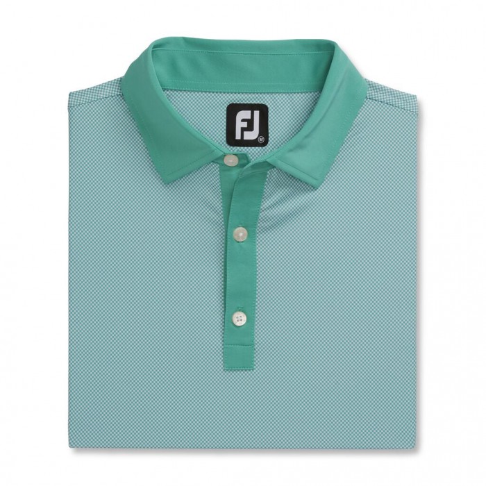 Camisas Footjoy Stretch Lisle Mini Check Print Hombre Blancas | ES6795180