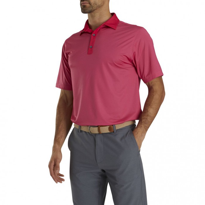 Camisas Footjoy Stretch Lisle Mini Check Print Hombre Rosas | ES9704862