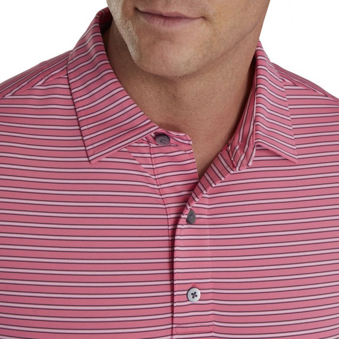 Camisas Footjoy Stretch Lisle Pinstripe Hombre Rosas Blancas Azul Marino | ES1286703