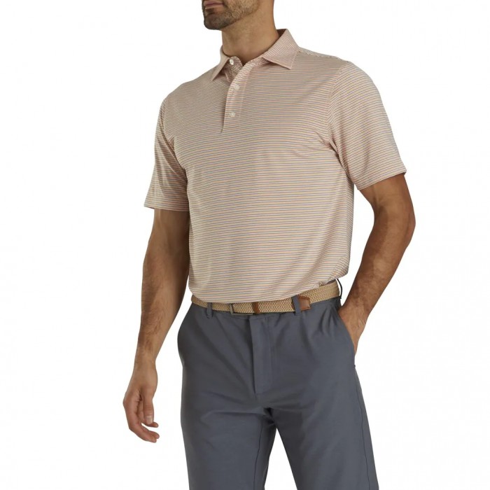 Camisas Footjoy Stretch Lisle Pinstripe Hombre Blancas | ES1730942