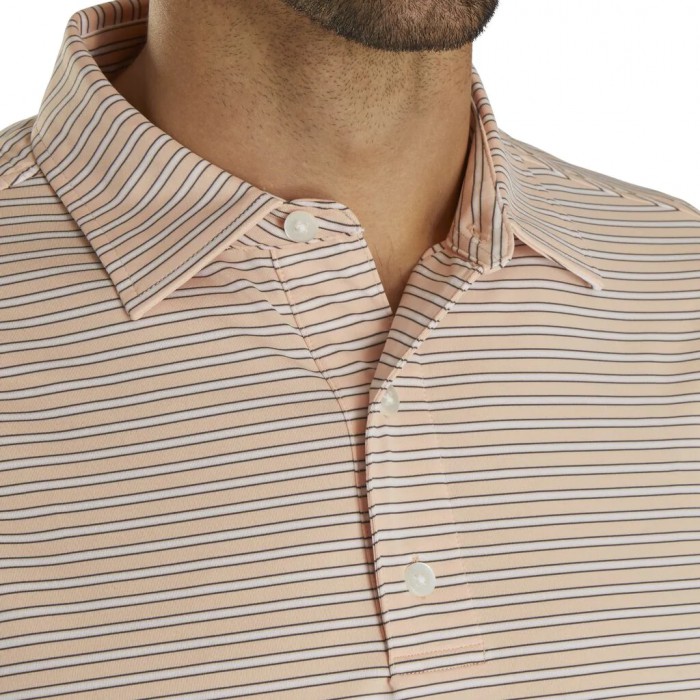 Camisas Footjoy Stretch Lisle Pinstripe Hombre Blancas | ES1730942