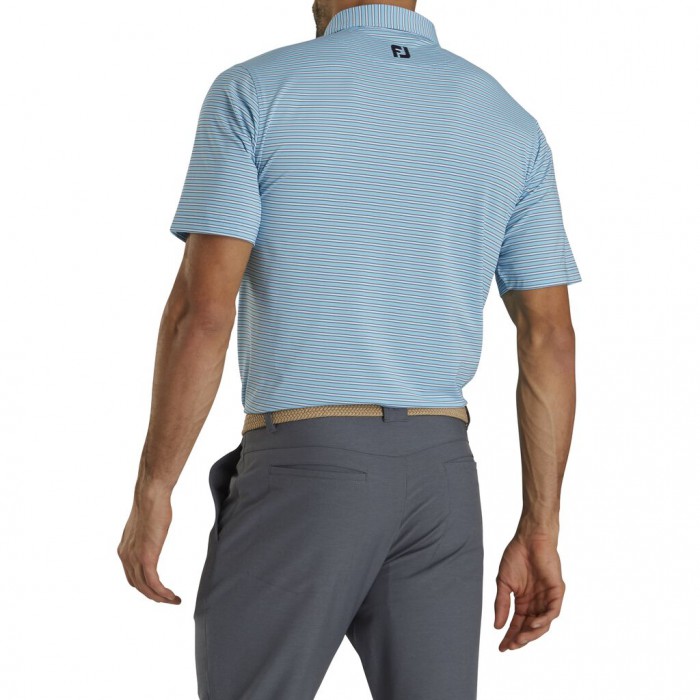 Camisas Footjoy Stretch Lisle Pinstripe Hombre Azules Claro Blancas Azul Marino | ES2739486