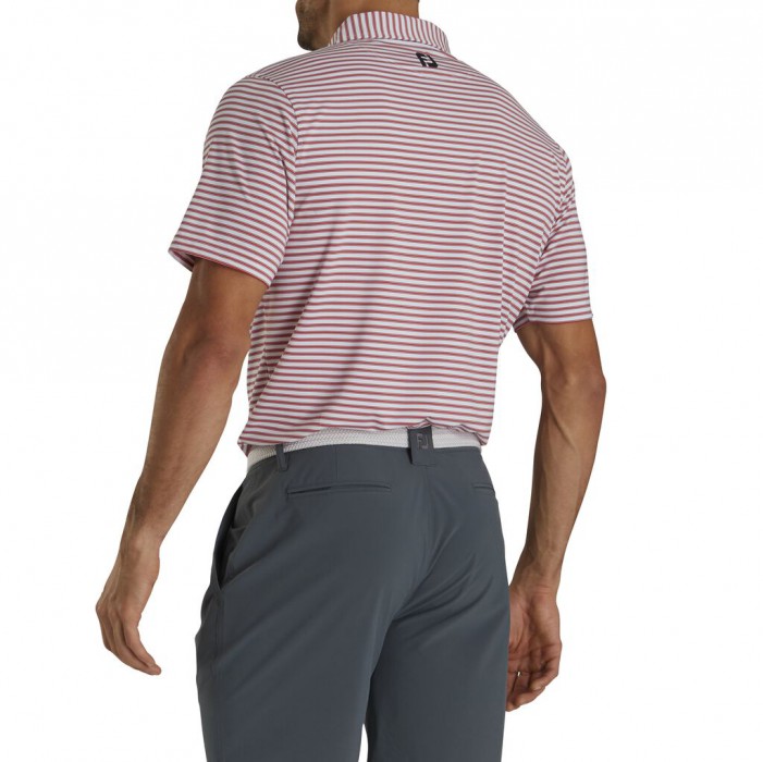 Camisas Footjoy Stretch Lisle Pinstripe Hombre Blancas Rojas Azul Marino | ES4938617