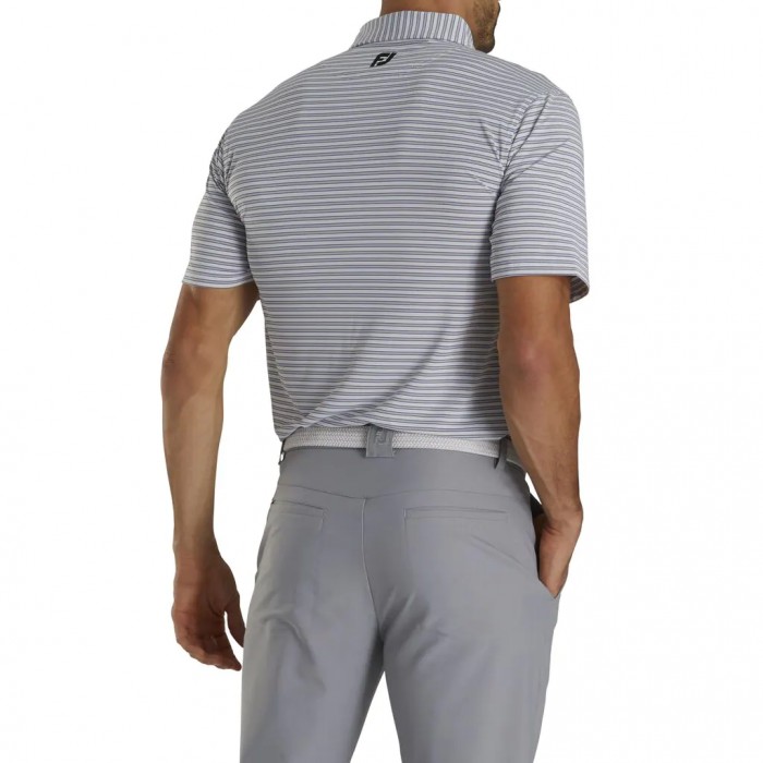 Camisas Footjoy Stretch Lisle Pinstripe Hombre Blancas Negras | ES5481932