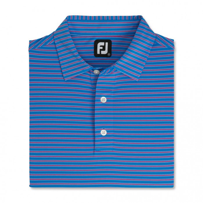 Camisas Footjoy Stretch Lisle Pinstripe Hombre Azules Rosas Blancas | ES5813749