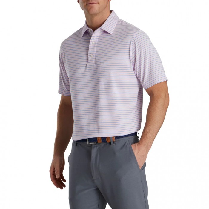 Camisas Footjoy Stretch Lisle Pinstripe Hombre Rosas Azules Blancas | ES9056347