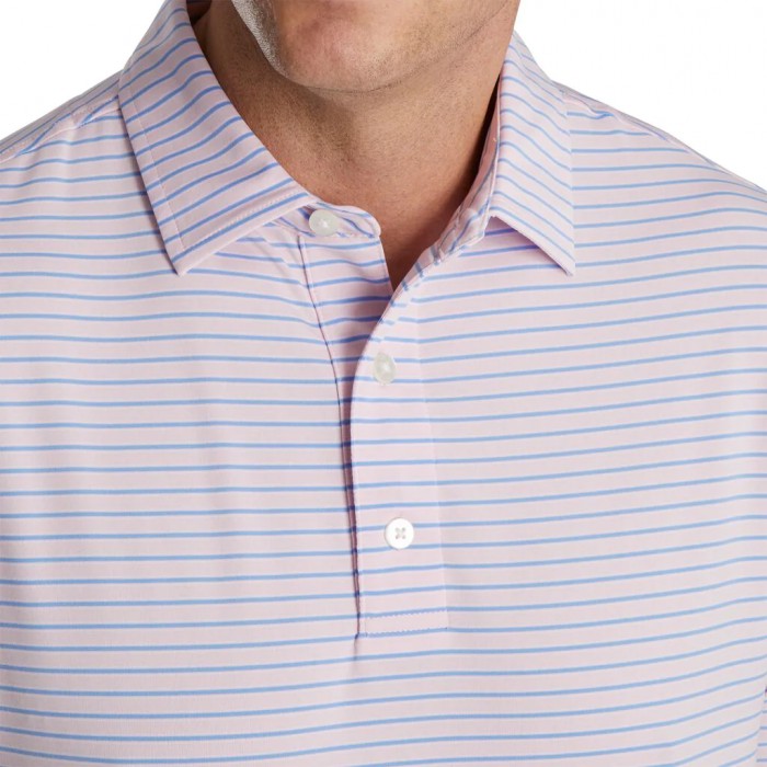 Camisas Footjoy Stretch Lisle Pinstripe Hombre Rosas Azules Blancas | ES9056347