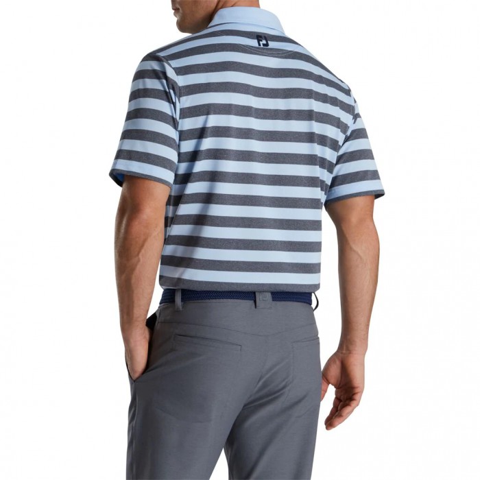 Camisas Footjoy Stretch Pique Rugby Stripe Self Collar Hombre Azul Marino | ES6320157