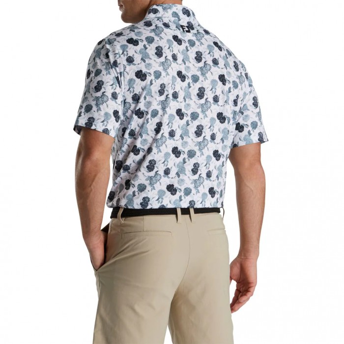 Camisas Footjoy Vintage Floral Print Lisle Self Collar Hombre Negras | ES8725493