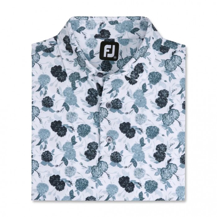 Camisas Footjoy Vintage Floral Print Lisle Self Collar Hombre Negras | ES8725493