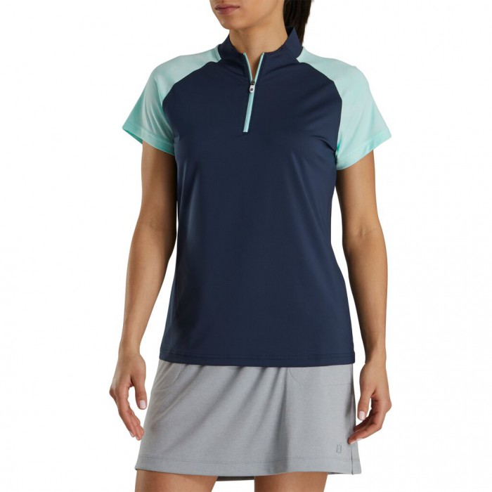 Camisas Footjoy Zip Placket Mujer Azul Marino | ES2513048