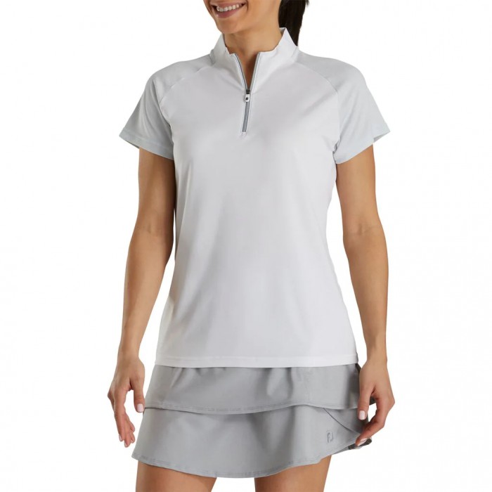 Camisas Footjoy Zip Placket Mujer Blancas | ES7960534